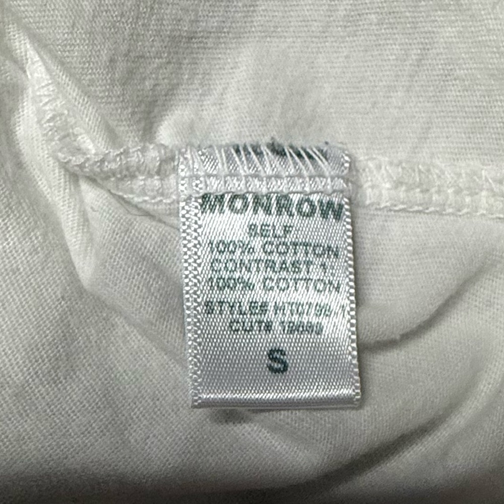 MONROW Revolve Loose Scoop Neck Tee White 100% Cotton SZ SM Capsule Basic - Picture 7 of 8